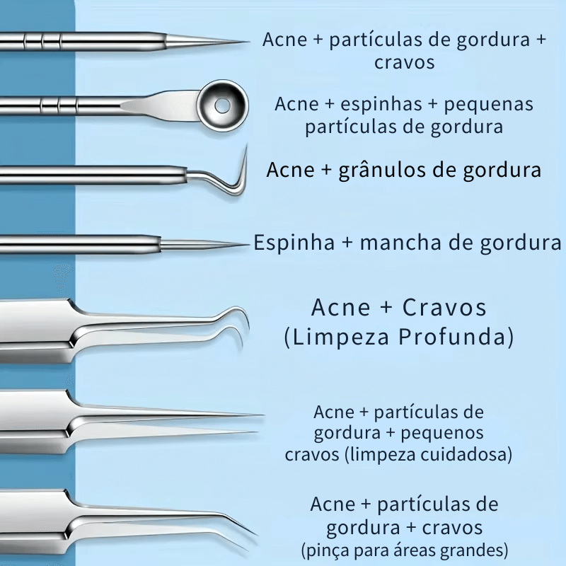 Kit removedor de cravo de 8 peças