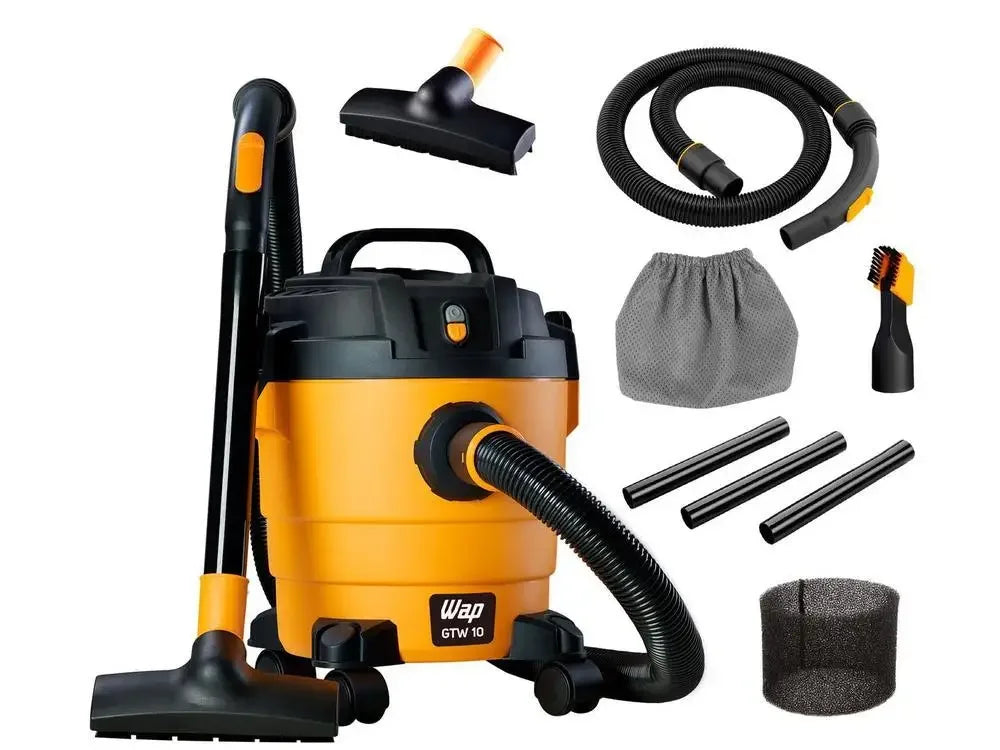 Aspirador de pó e líquido Wap GTW 10 amarelo com acessórios, mangueira e filtros