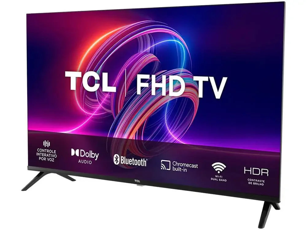 Smart TV TCL FHD com HDR, Dolby Audio, Bluetooth, Chromecast, controle por voz, Wi-Fi