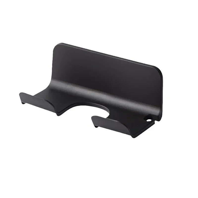 Suporte de parede preto para capacete, design moderno, metal resistente